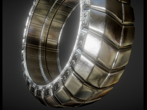 futuristic tire silver version Model 3D