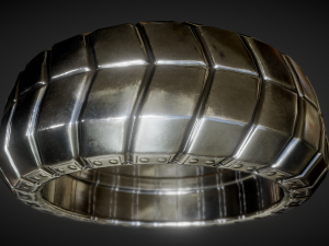 futuristic tire silver version Model 3D
