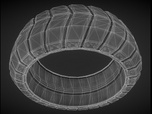 futuristic tire silver version Model 3D