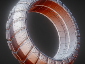 futuristic tire silver version Model 3D