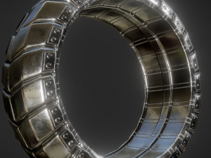 futuristic tire silver version Model 3D