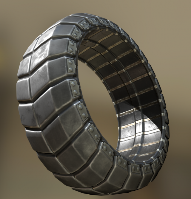 futuristic tire metal version Modello 3D .c4d .max .obj .3ds .fbx .stl .blend 