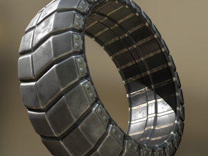 futuristic tire metal version Modello 3D