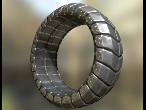 futuristic tire metal version 3D Model