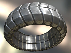 futuristic tire metal version 3D Model