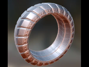 futuristic tire metal version 3D Model
