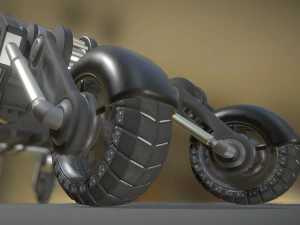 futuristic tire metal version 3D Model