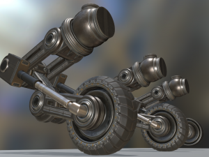hydraulic suspension and tire basic version 3D Model