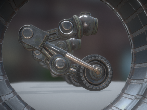 hydraulic suspension with tires old version 3D Model