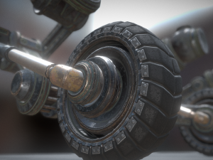 hydraulic suspension with tires old version 3D Model