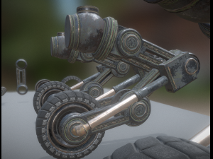 hydraulic suspension with tires old version 3D Model