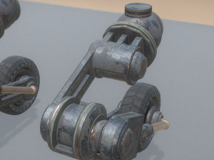 hydraulic suspension with tires old version 3D Model