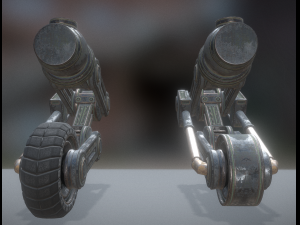 hydraulic suspension with tires old version 3D Model