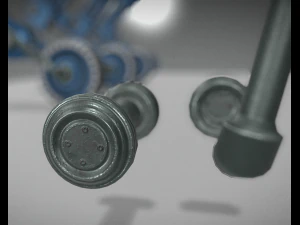 hydraulic suspension with tires blue version 3D Model