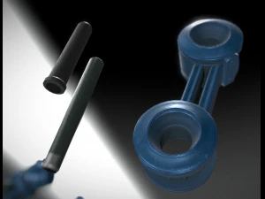 hydraulic suspension with tires blue version 3D Model