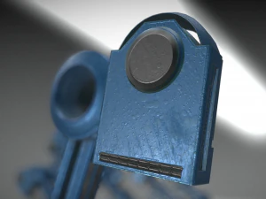 hydraulic suspension with tires blue version 3D Model