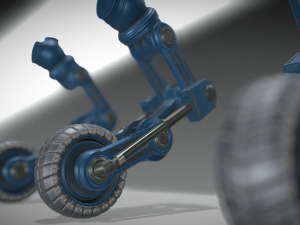 hydraulic suspension with tires blue version 3Dモデル