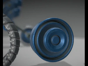 hydraulic suspension with tires blue version 3D Model