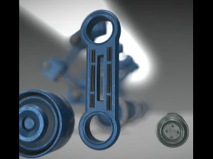 hydraulic suspension with tires blue version 3D Model