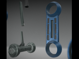 hydraulic suspension with tires blue version 3Dモデル