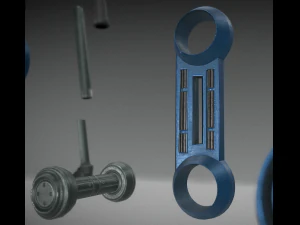 hydraulic suspension with tires blue version 3D Model