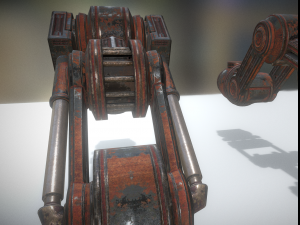 hydraulic suspension with tires rusty version rigg 3D Model