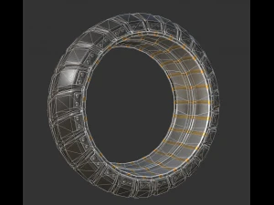 hydraulic suspension with tires rusty version rigg 3D Model
