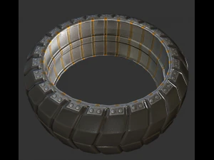 hydraulic suspension with tires rusty version rigg 3D Model