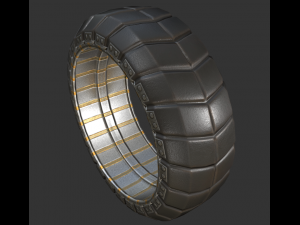 hydraulic suspension with tires rusty version rigg 3D Model