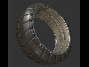 hydraulic suspension with tires rusty version rigg 3D Model