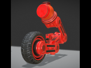 hydraulic suspension with tires red version rigged 3D Model