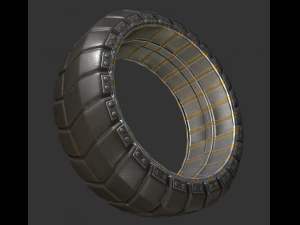 hydraulic suspension with tires red version rigged 3D Model