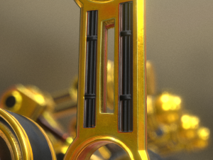 hydraulic suspension with tires yellow Model 3D