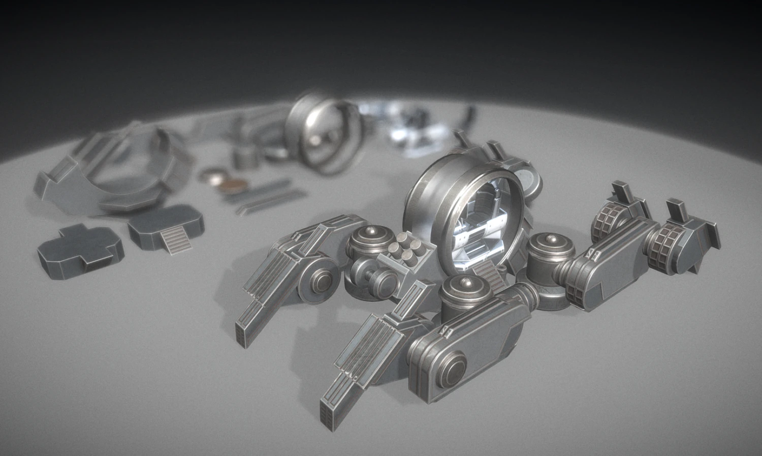 futuristic terrain walker basic version 1 3D Model .c4d .max .obj .3ds .fbx .stl .blend 