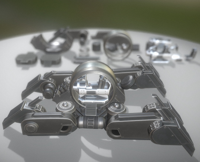 futuristic terrain walker basic version 2 3D Model .c4d .max .obj .3ds .fbx .stl .blend 