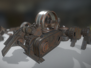 futuristic terrain walker rusty Model 3D
