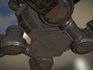futuristic terrain walker rusty 3D Model
