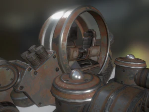futuristic terrain walker rusty 3D Model