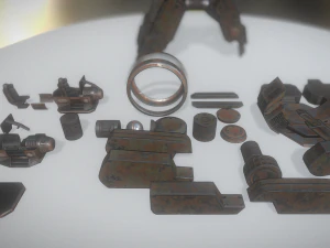 futuristic terrain walker rusty 3D Model