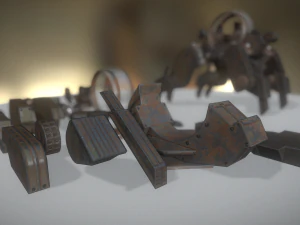 futuristic terrain walker rusty 3D Model