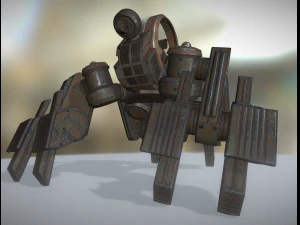 futuristic terrain walker rusty 3D Model