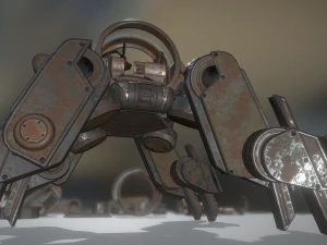 futuristic terrain walker rusty 3D Model