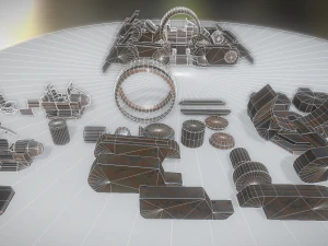 futuristic terrain walker rusty 3D Model
