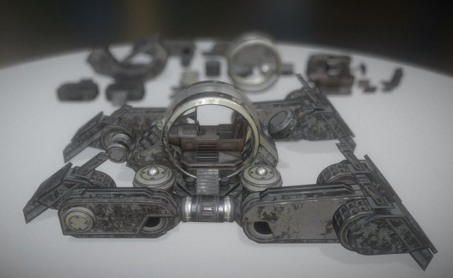 futuristic terrain walker vehicle old version 3D Model .c4d .max .obj .3ds .fbx .stl .blend 