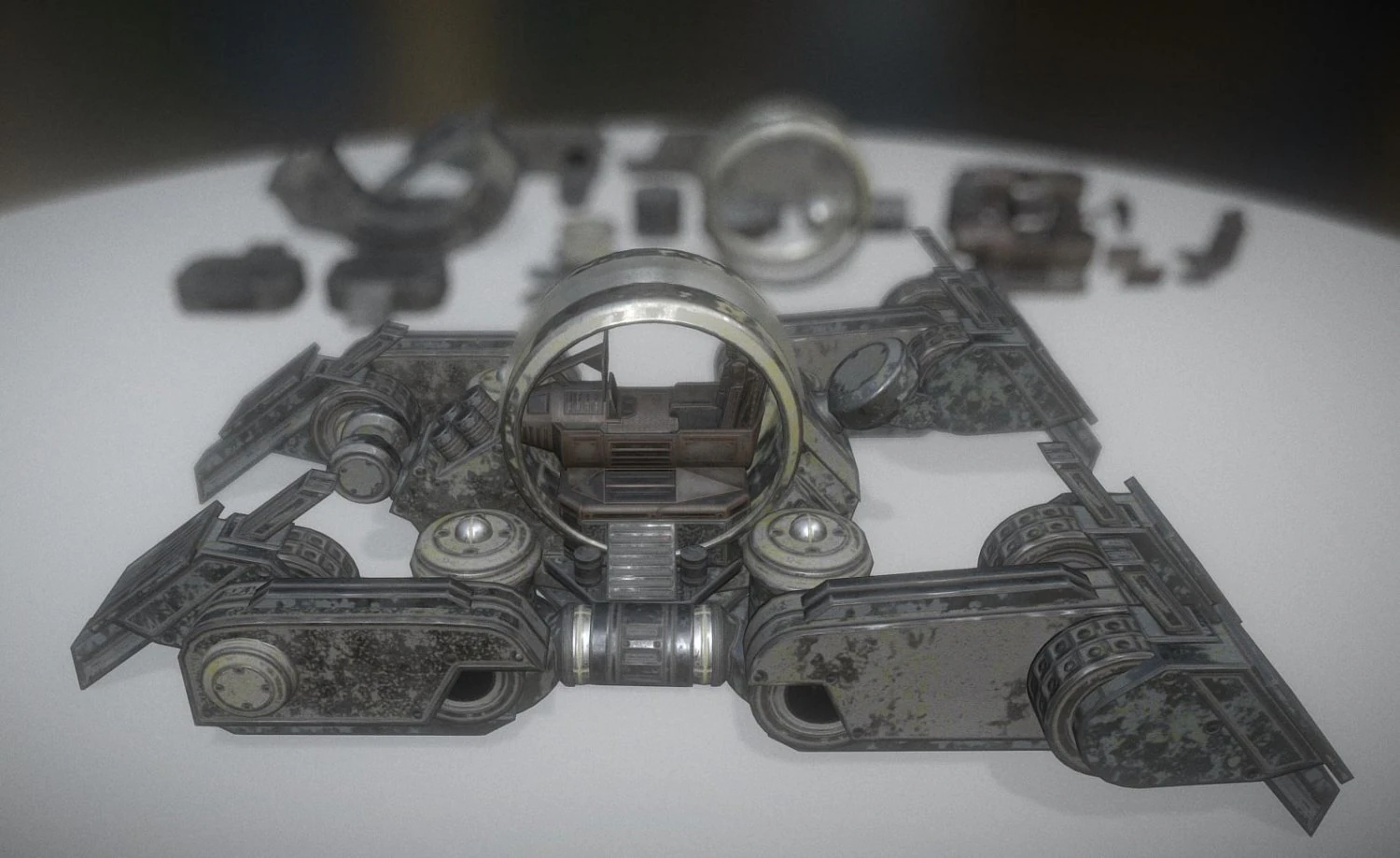 futuristic terrain walker vehicle old version 3D Model .c4d .max .obj .3ds .fbx .stl .blend 