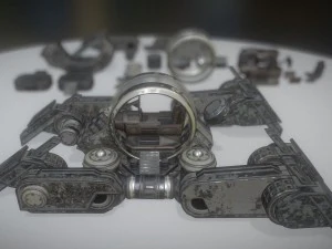 vecchia versione del veicolo futuristico per camminatore del terreno Modello 3D