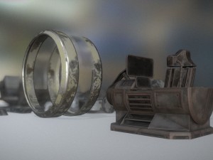 futuristic terrain walker vehicle old version 3D Model