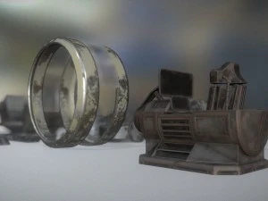 futuristic terrain walker vehicle old version 3D Model