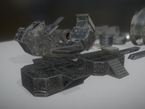 futuristic terrain walker vehicle old version 3D Model