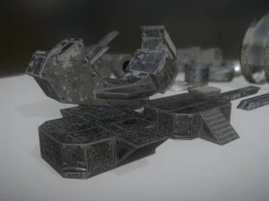 futuristic terrain walker vehicle old version 3D Model